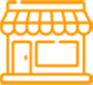 B2C webshop icon narancsszínű
